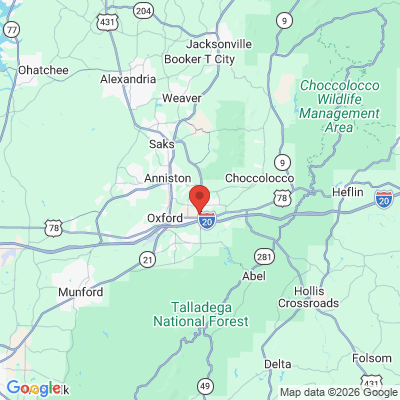 Map to  office in Anniston, AL