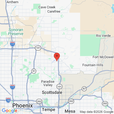 Map to Belmont Dentistry office in Scottsdale, AZ