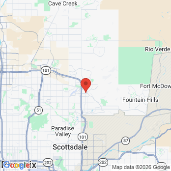Map to Thompson Peak Family Dental office in Scottsdale, AZ