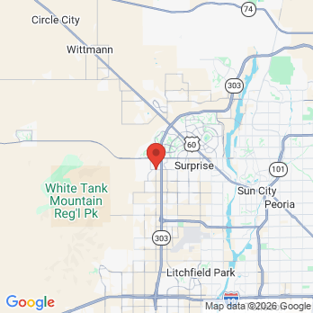 Map to Canyon Modern Dental Group office in Surprise, AZ