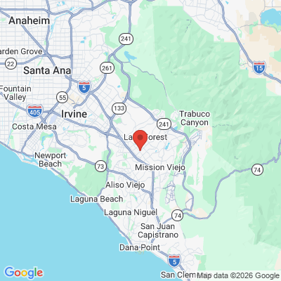 Map to Southern Ca Family Dentistry office in Lake Forest, CA