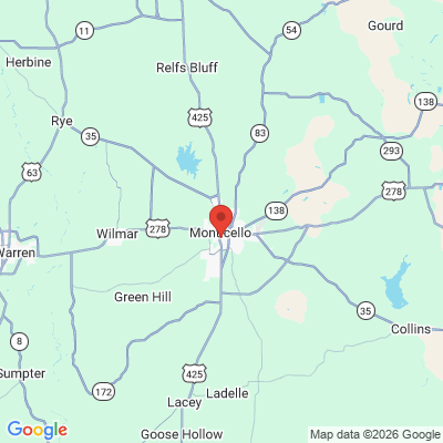 Map to  office in Monticello, AR