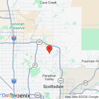 Map to Kierland Dental Arts office in Scottsdale, AZ