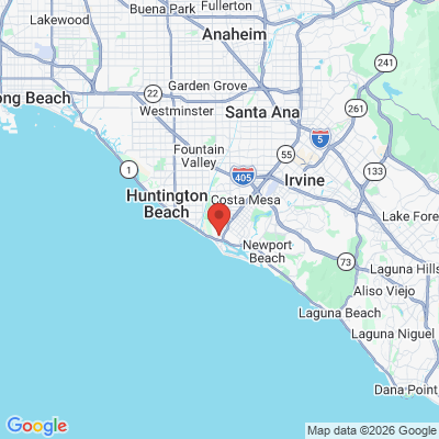 Map to Alysia Borgman, D.D.S. office in Newport Beach, CA