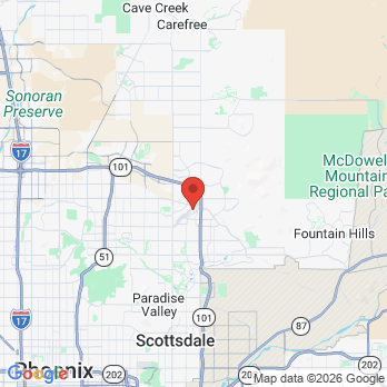 Map to Johnson Dental Group office in Scottsdale, AZ