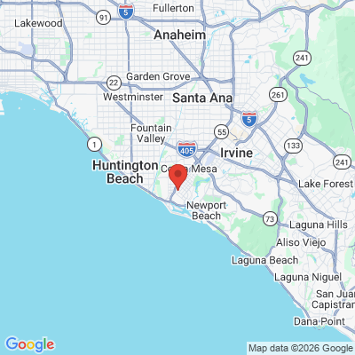 Map to Lance D. Hamilton, D.D.S. office in Costa Mesa, CA
