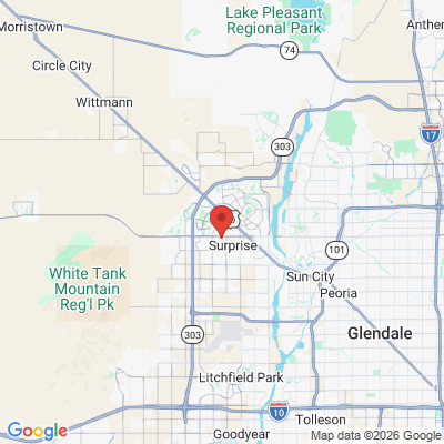Map to Canyon Springs Dental office in Surprise, AZ