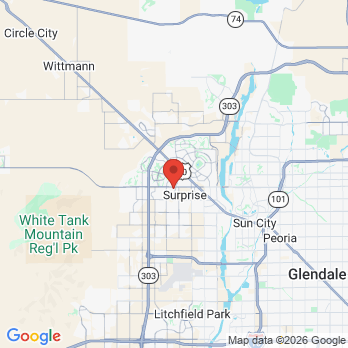 Map to Garrett Dental office in Surprise, AZ