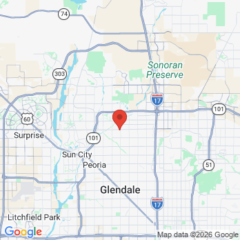 Map to Associated Dental Care Providers-Glendale W. Bell office in Glendale, AZ