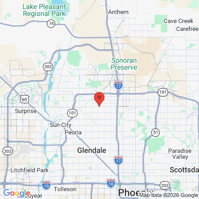 Map to Glisten Dental Glendale office in Glendale, AZ