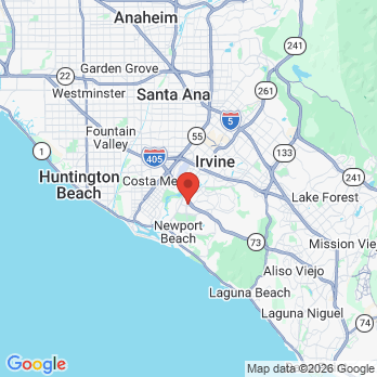 Map to Centric Dental  office in Newport Beach, CA