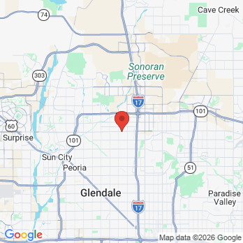 Map to Jason J Augustine DDS, MS, PC office in Phoenix, AZ