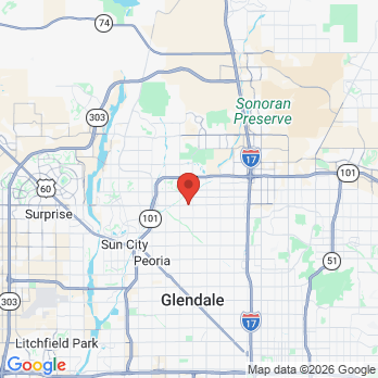 Map to Paseo Family Dental & Dentures office in Glendale, AZ