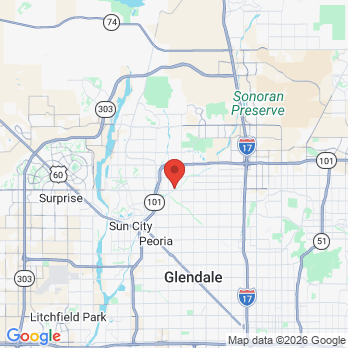 Map to Modern Family Dentistry office in Glendale, AZ