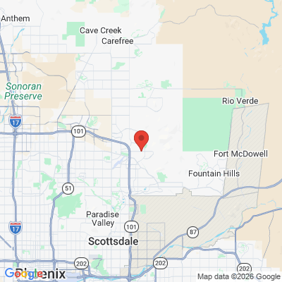 Map to Dr. Tyler Hicks Cosmetic & Family Dentistry office in Scottsdale, AZ