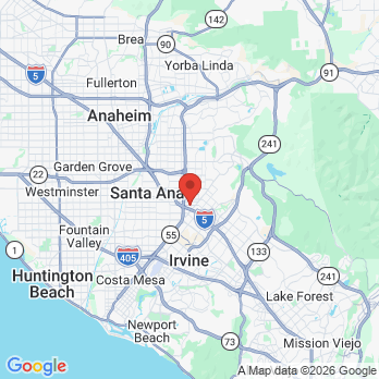 Map to Mark Avetoom DDS office in Tustin, CA