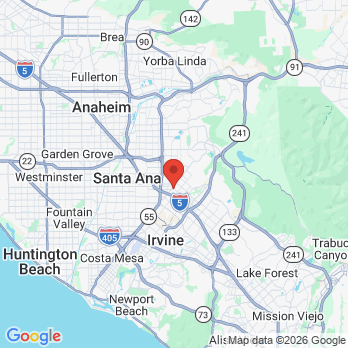 Map to Bella Dental Group office in Tustin, CA