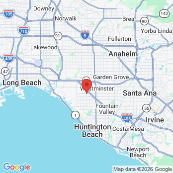 Map to Oasis Dental Care office in Huntington Beach, CA
