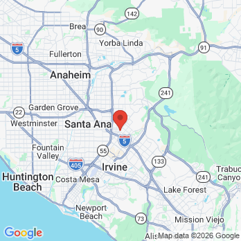 Map to Nour Dental office in Tustin, CA