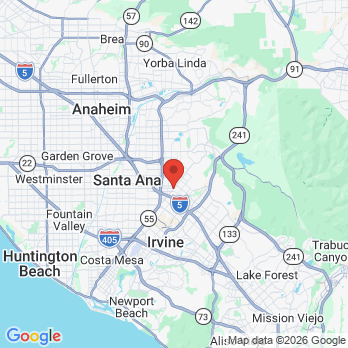 Map to Transformation Dental Partners office in Tustin, CA