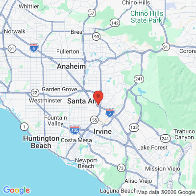 Map to Barba Dental office in Santa Ana, CA