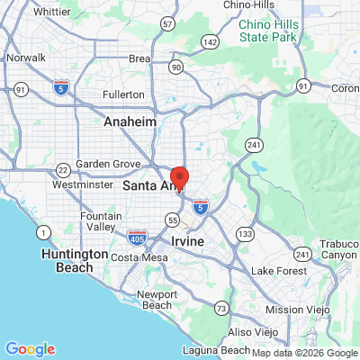 Map to Barba Dental Corporation office in Santa Ana, CA