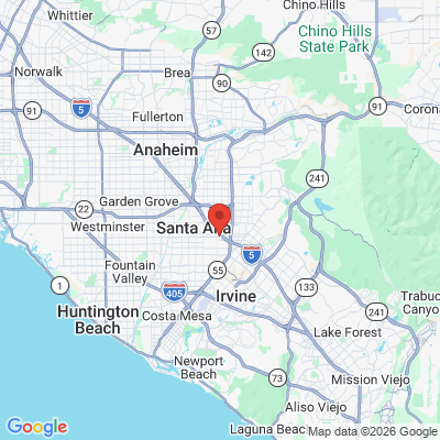 Map to Santa Ana Smiles office in Santa Ana, CA