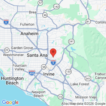 Map to Ted Urbanski D.D.S. office in Tustin, CA