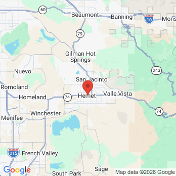 Map to downtown dental office in Hemet, CA