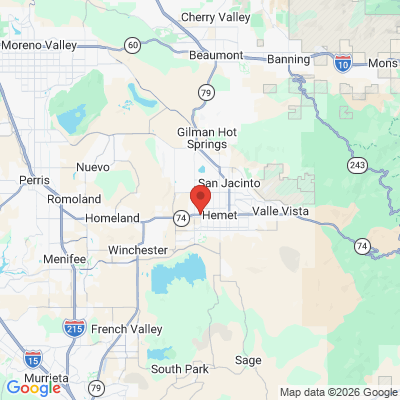 Map to  office in Hemet, CA