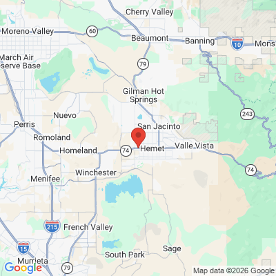 Map to  office in Hemet, CA