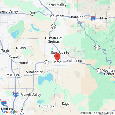 Map to  office in Hemet, CA
