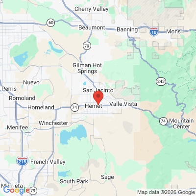 Map to  office in Hemet, CA