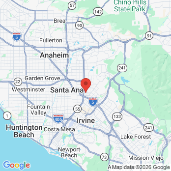 Map to Aufdemberg Family Dentistry office in Tustin, CA