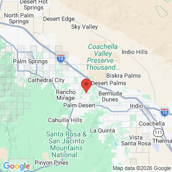 Map to Desert Dental Spa office in Palm Desert, CA