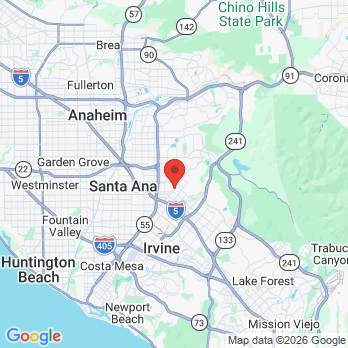 Map to Tustin Dental Group office in Tustin, CA