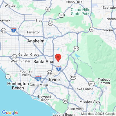 Map to John Lamp DDS office in Tustin, CA