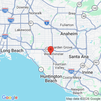 Map to westbound dental corp office in Westminster, CA