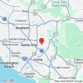 Map to Shepherd & Hart Periodontics office in Tustin, CA