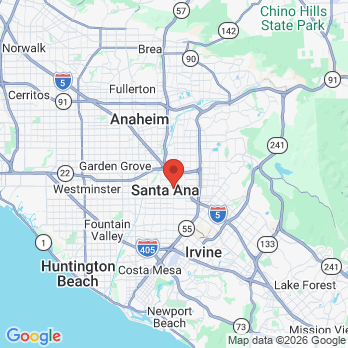 Map to Santa Ana Family Dentistry office in Santa Ana, CA