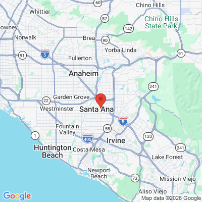 Map to Santa Ana Family Dentistry office in Santa Ana, CA