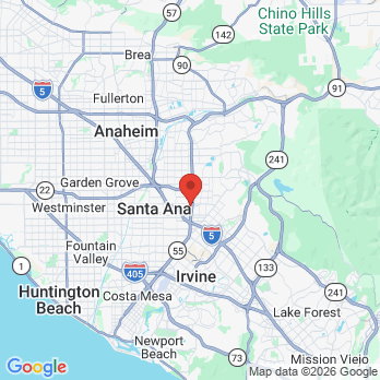 Map to Holistic Dental Arts office in Santa Ana, CA
