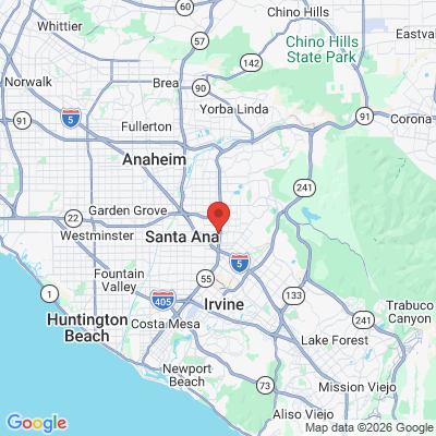 Map to Kristian Tjon DDS office in Santa Ana, CA