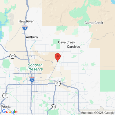 Map to Tatum Creek Family Dentistry office in Cave Creek, AZ