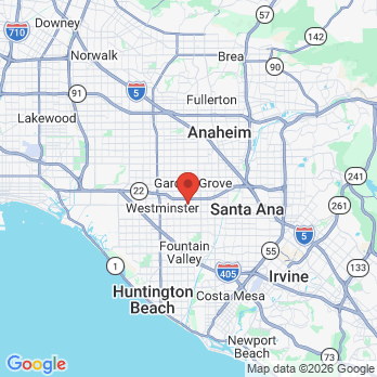 Map to Coastal Dental Care  office in Garden Grove, CA