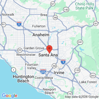 Map to Smile Dental of Santa Ana office in Santa Ana, CA