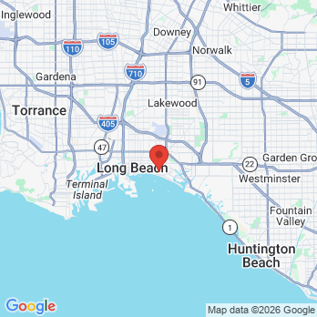Map to Dr. Stephen Coates D.D.S., Inc. office in Long Beach, CA