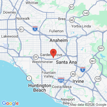 Map to Euclid Dental Center office in Garden Grove, CA