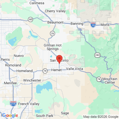 Map to  office in San Jacinto, CA