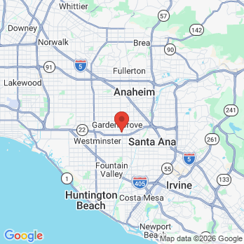 Map to Prime Dental office in Garden Grove, CA